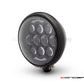 5.75" Bates Style LED Multi Projector Gloss Black Metal Headlight - 12-24V 80W CREE LED, DRLs for Harley, Custom Bikes, Scramblers, Cafe Racers