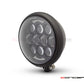 5.75" Bates Style LED Multi Projector Matte Black Metal Headlight - 12-24V 80W CREE LED, DRLs for Harley, Custom Bikes, Scramblers, Cafe Racers