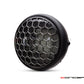 7.7" Matte Black + Contrast Multi Projector LED Headlight + Honeycomb Grill Cover