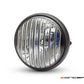 7.7" Matte Black Metal Headlight + Contrast Cut Vent Grill - 12v / H4 / 55w