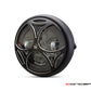 7.7" Matte Black + Contrast Multi Projector LED Headlight + Tri-Maltese Grill Cover