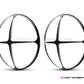 Cross Design 7" Black + Contrast Cut CNC Aluminum Headlight Guard Covers - Pair