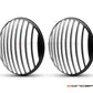 Classic Vent Design 7" Black + Contrast Cut CNC Aluminum Headlight Guard Covers - Pair