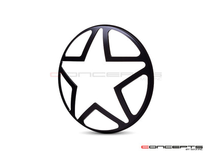 7"Big Star Grill Design Black CNC Aluminum Headlight Guard Cover