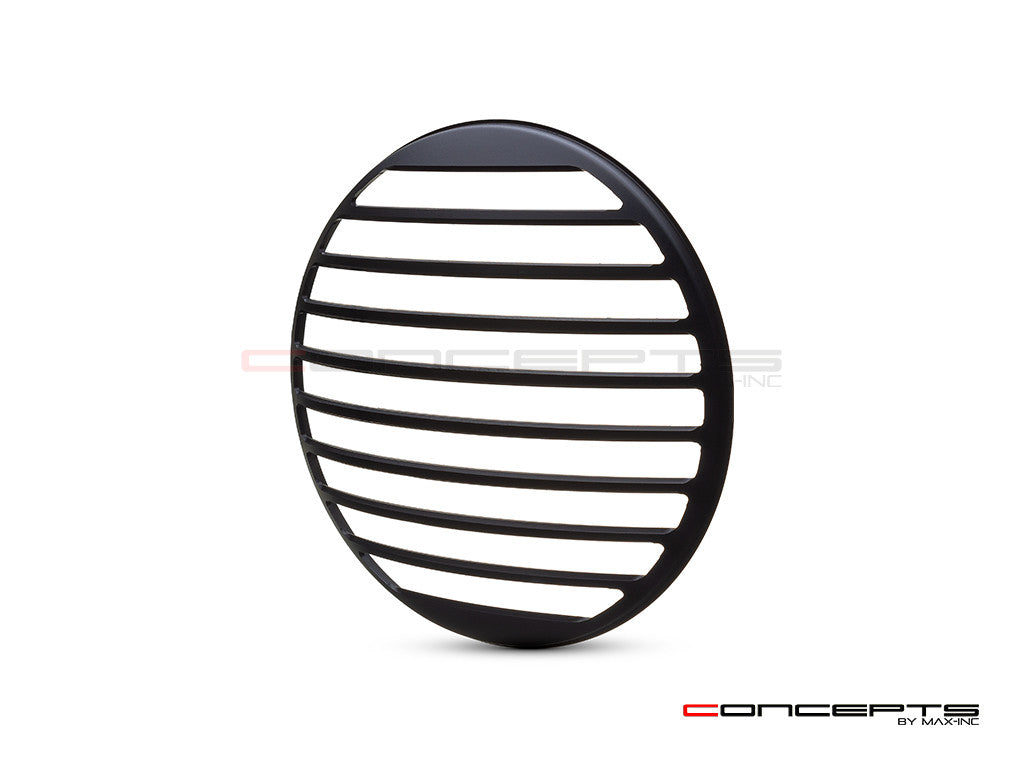 Vent Grill Design 7" Black CNC Aluminum Headlight Guard Cover