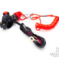 Universal 22mm Engine Kill Switch w/ Safety Tether Cord - Waterproof Alloy Handlebar Cut-Off for ATV/Dirt Bikes