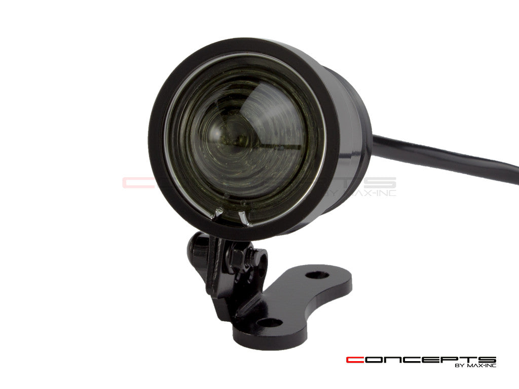 Black CNC Machined Aluminium Vintage LED Stop / Tail Light - Smoked Lens