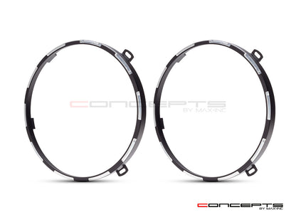 JK Jeep CNC Machined Billet Alum Headlight Retaining Rings - Years 2007 - 2018