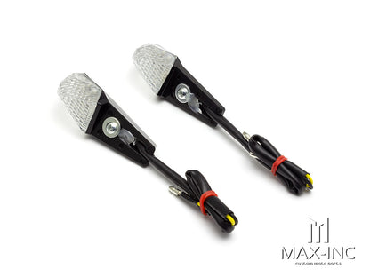 Black License Plate Mount Mini LED Turn Signals / Indicators - Emarked