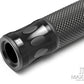 Oval Cut Black Anodized CNC Machined Aluminum / Rubber Hand Grips - 7/8" (22mm)
