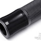 Retro Black Anodized CNC Machined Aluminum / Rubber Hand Grips - 7/8" (22mm)