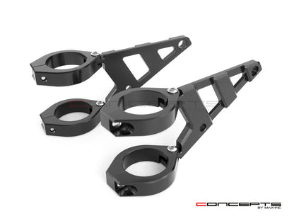 MAX Stomp Black CNC Machined Headlight Brackets - Fits Fork Sizes 32 - 59mm