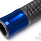 Retro Blue Anodized CNC Machined Aluminum / Rubber Hand Grips - 7/8" (22mm)
