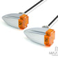 Maltese Cross Chrome Alloy Custom LED Turn Signals
