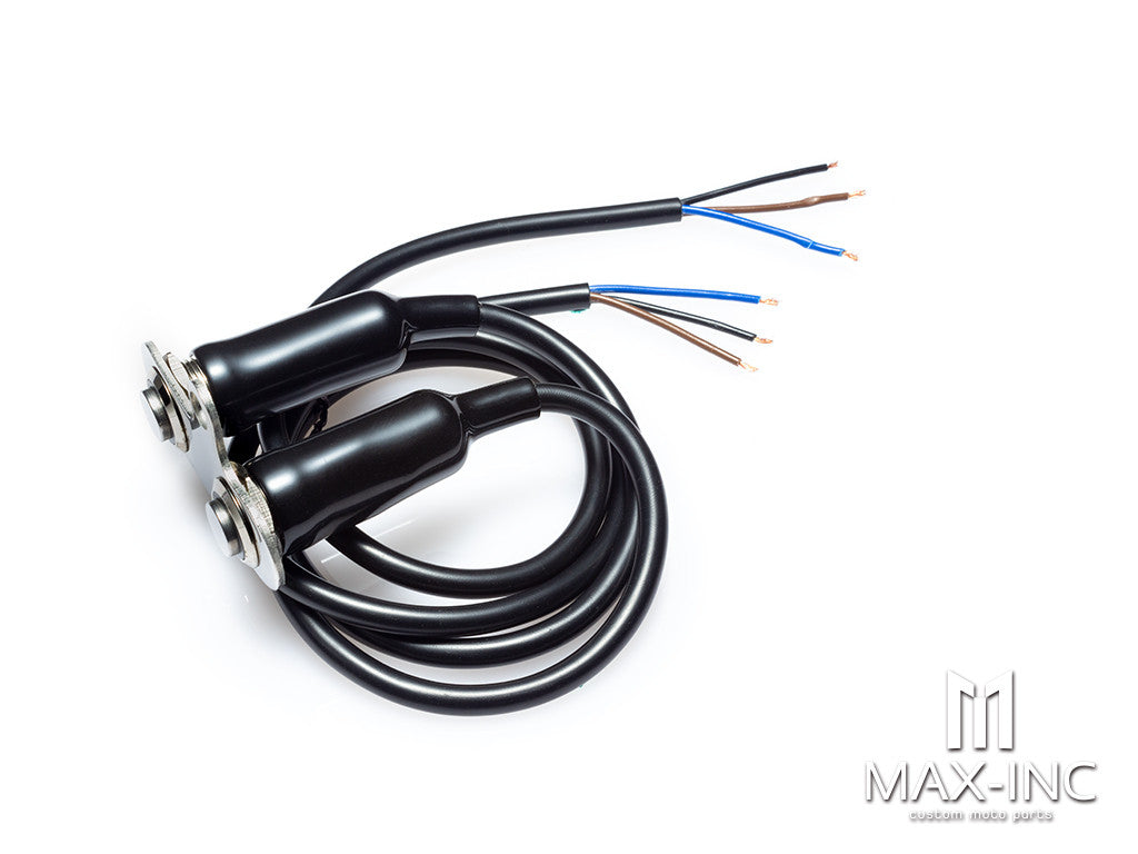 Universal Stainless Steel Bolt Mount Handlebar On/Off Switch Assembly - Blue LED Accent Light