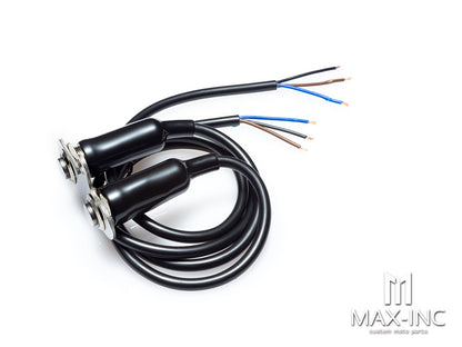 Universal Stainless Steel Bolt Mount Handlebar On/Off Switch Assembly - Blue LED Accent Light