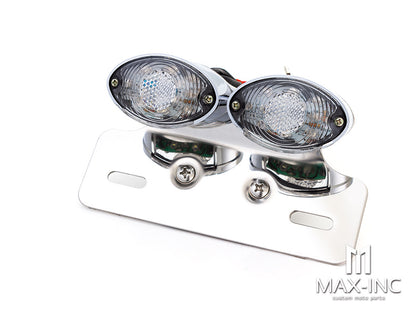 Universal Double Cat Eye Chrome LED Integrated Stop / Tail Light / Turn Signals