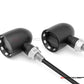 MAX "DERBY" Black + Contrast CNC Machined Alum Classic Mini LED Indicators / Turn Signals