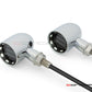MAX "DERBY" Chrome + Black Contrast CNC Machined Alum Classic Mini LED Indicators / Turn Signals