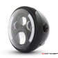 7.7" Gloss Black Metal LED Headlight - 60W 3000LM, DRL+Turn Signals, H4, 6000K
