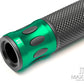 Oval Cut Green Anodized CNC Machined Aluminum / Rubber Hand Grips - 7/8" (22mm)