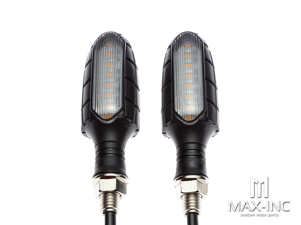 Black Grenade Integrated LED Sequential Turn Signals + Daytime Running Lights