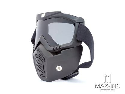Open Face Helmet Bikers Full Face Mask / Goggles - Smoked Lens