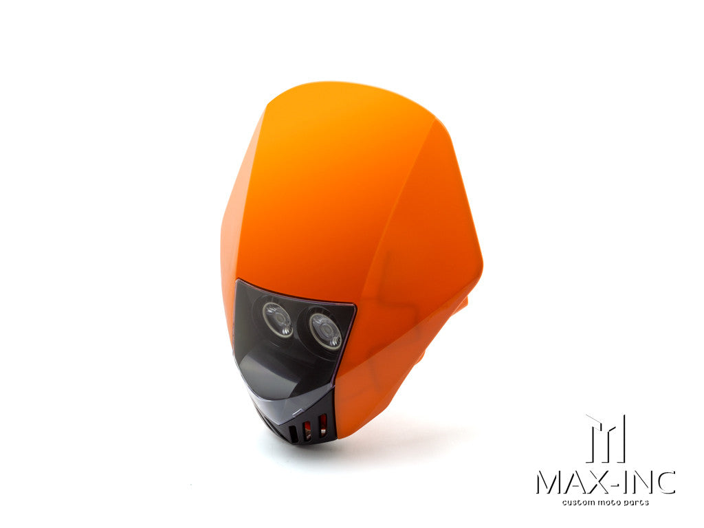 Head Light Mask Orange Stealth Supermoto LED Headlight Mask - 20W Universal