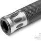 Oval Cut Silver Anodized CNC Machined Aluminum / Rubber Hand Grips - 7/8" (22mm)