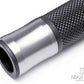 Retro Silver Anodized CNC Machined Aluminum / Rubber Hand Grips - 7/8" (22mm)