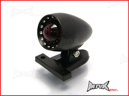 Matte Black Aluminium Bullet LED Stop / Tail Light - Red Lense