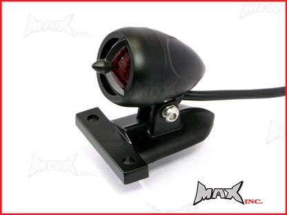 Matte Black Aluminium Mini Custom LED Stop / Tail Light - Red Lense