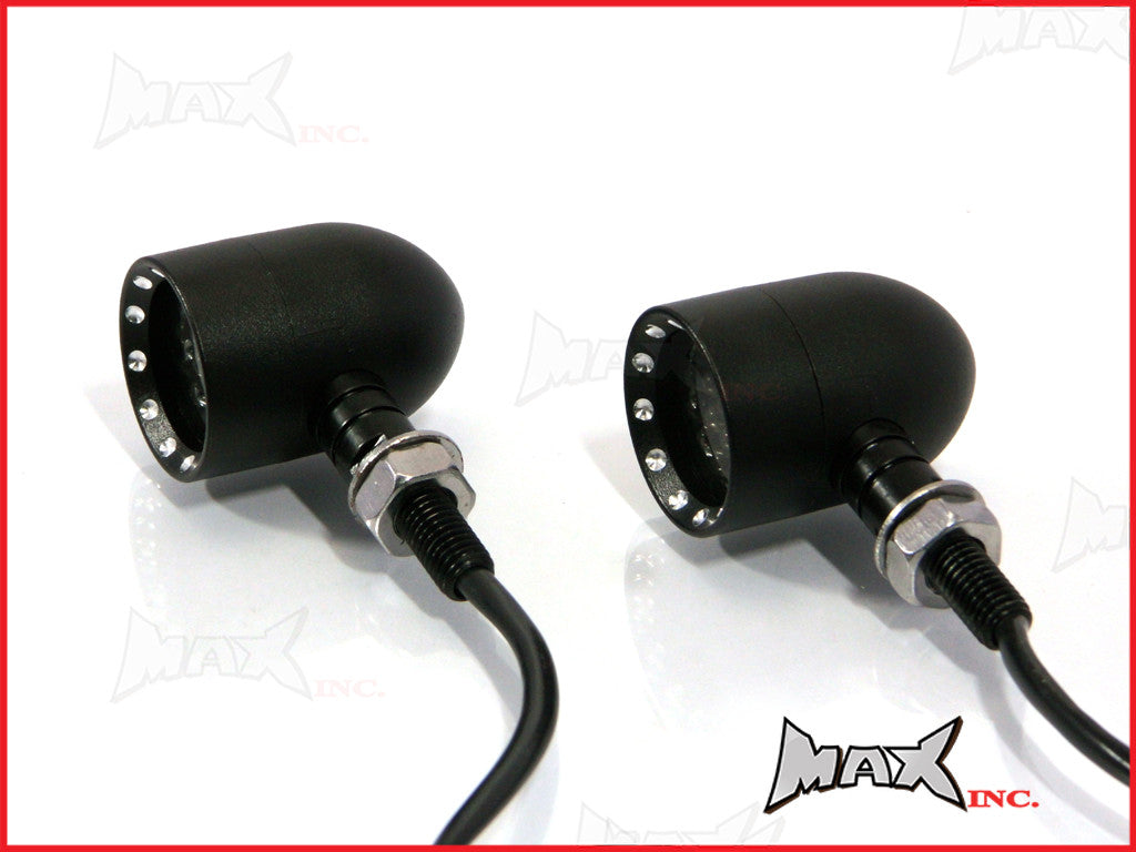 Black Alloy Custom Bobber Turn Signals / Indicators