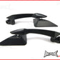 Pair Of Black CNC Machined Billet Aluminium Razor Mirrors - M8 & M10 Thread Kit