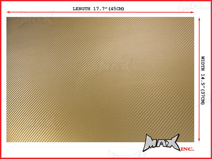 High Grade Self Adhesive Gold 3D Carbon Fiber Vinyl Wrap - 45cm x 37cm