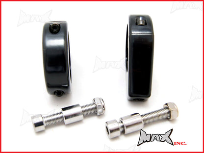 Harley Davidson Fork Mount Turn Signal Relocation Black Brackets - 39mm