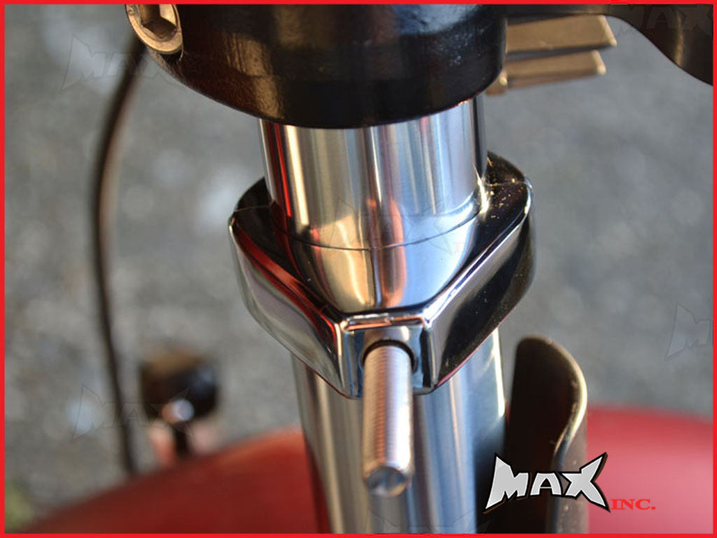 Harley Davidson Fork Mount Turn Signal Relocation Chrome Brackets - 41mm