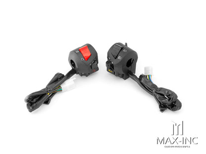 Universal Black ABS Motorcycle Control Switch Set Combo - Fits 22mm Bars