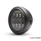 7.7" Matte Black Universal Classic Metal Multi Projector LED Headlight + Mesh Grill - 12v / 75w