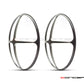 Cross Design 7" Black + Contrast Cut CNC Aluminum Headlight Guard Covers - Pair