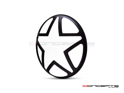 7"Big Star Grill Design Black CNC Aluminum Headlight Guard Cover