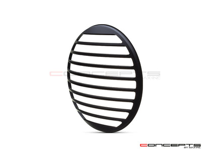 Vent Grill Design 7" Black CNC Aluminum Headlight Guard Cover