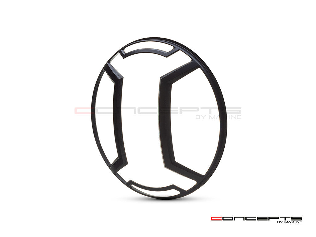 7" Armour Grill Design Black CNC Aluminum Headlight Guard Cover
