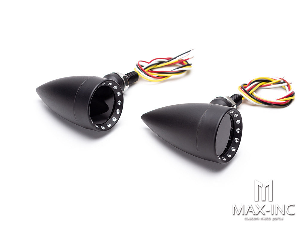 Black Bullet Alloy Integrated LED Stop / Tail Lights + Turn Signals