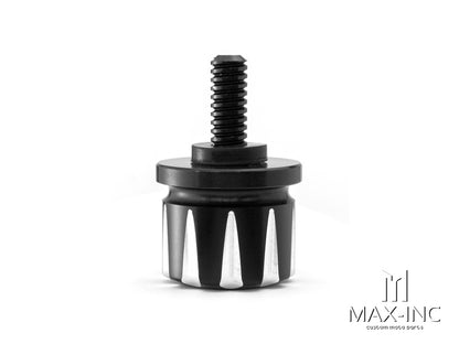 Harley Davidson Black + Contrast Cut CNC Aluminum Seat Bolt - Fits 1996 Onwards