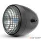 5.75" Vintage Style Black + Mesh Metal Headlight with Integrated GPS Speedometer - 55W Halogen, DOT/E-mark, IP67 Waterproof for Custom Bikes