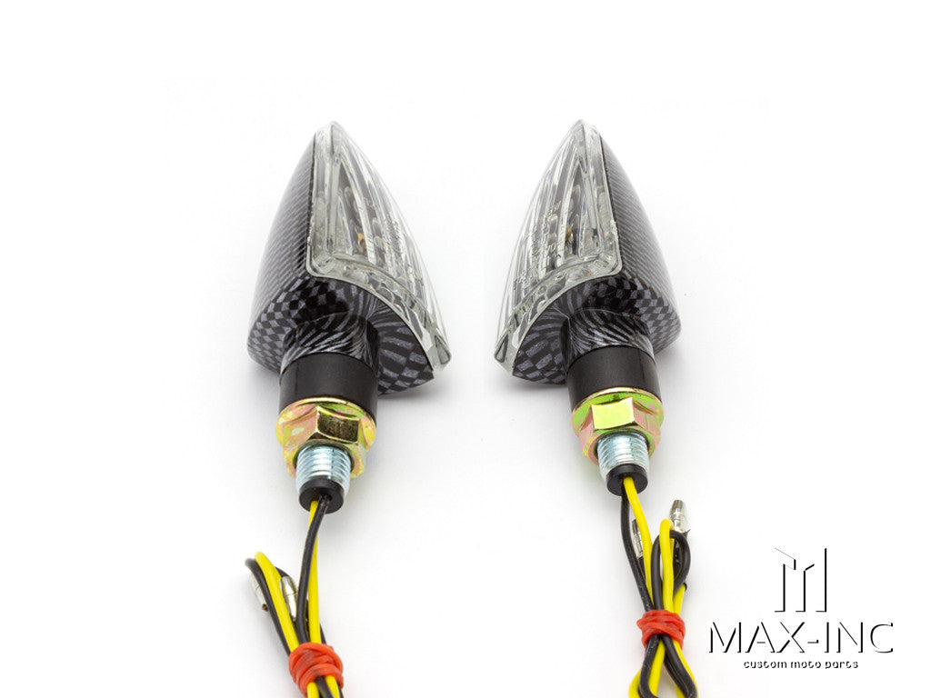 Carbon Universal LED Spear Head Turn Signals / Indicators - Emarked