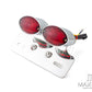 Universal Double Cat Eye Chrome LED Stop / Tail Light - Red Lens