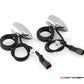 Chrome Aluminum Bullet Spot / Fog Lights + Complete Wiring Kit + Fork Clamps - 50/51mm