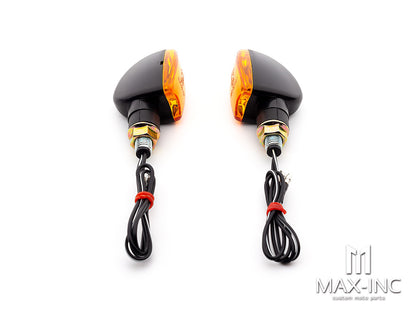 Black Mini Czar LED Turn Signals / Indicators - Bulb Type - Emarked